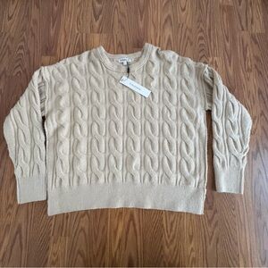 VIGOSS women’s large tan pullover cable knit sweater